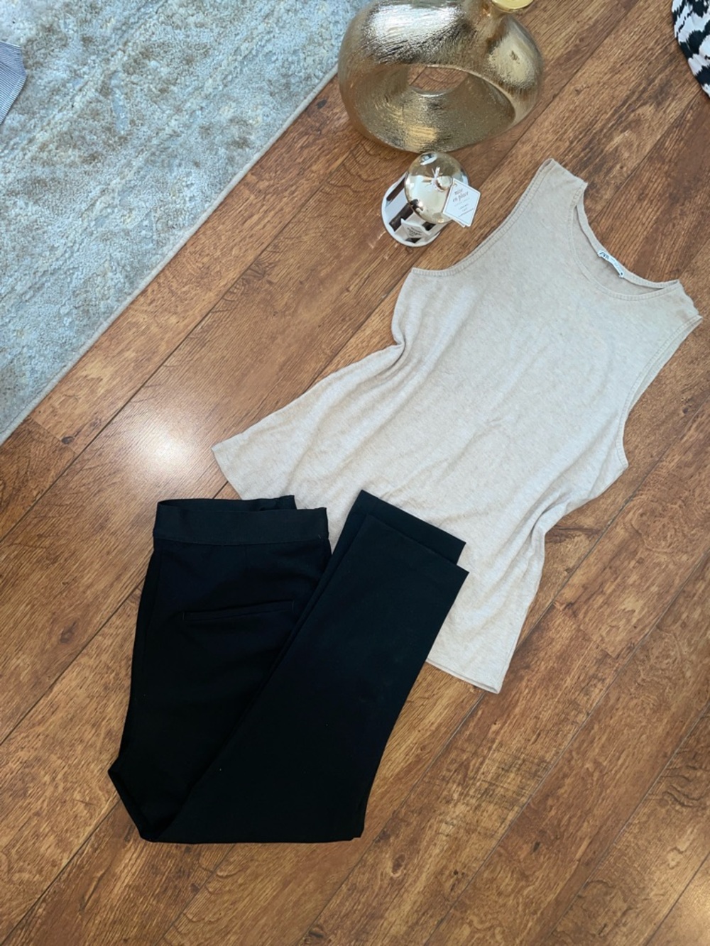 Zara top and slacks pants black bundle shirt & pants office look business outfit